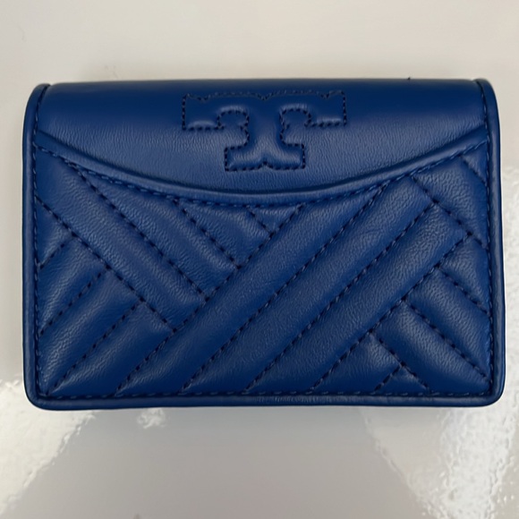 Tory Burch Mini Wallet Alexa foldable, Regal Blue / NWT - Picture 8 of 12